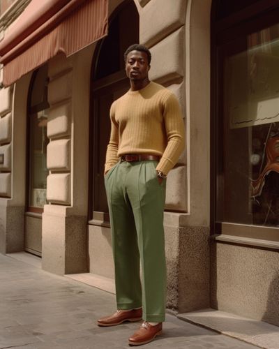 Noel Green Pants with Bit Loafers